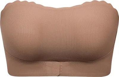 Produktbild von Damen Trägerloser BH Atmungsaktiv Ohne Bügel Push-Up BH Rutschfester Frontverschluss Fest Gepolstertes Bandeau-Top Bralette Ohne Träger