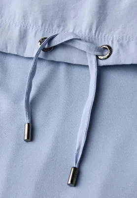 Produktbild von Cecil Damen Kapuzenpullover, Langarm, Hellblau, unifarben, mit Kordelzug und Metallenden