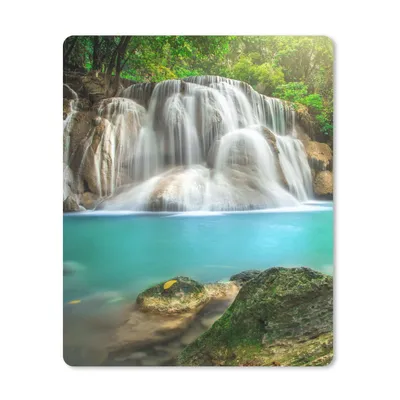 Produktbild von MuchoWow® Mauspad Mousepad Wald - Wasserfall - Natur 19x23 cm - Mousepads - Maus Mat - Pad - Mausunterlage - Mauspads - Spielen