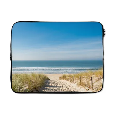 Produktbild von MuchoWow® Laptop Hülle 17 Zoll Laptoptasche Strand - Meer - Düne - Sand - Sommer - Zipper - Schutzabdeckung