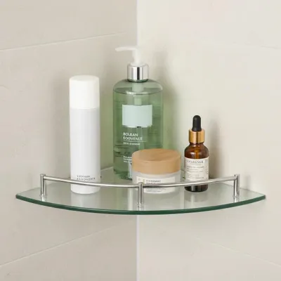 Image de Elzusha - Étagère d'angle triangulaire pour salle de bain avec supports