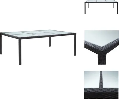 Produktbild von vidaXL Garten-Esstisch Schwarz 200x150x74 cm Poly Rattan -  Gartentische