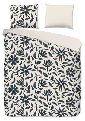 Imagen del producto de Good Morning, juego de sábanas "flores estampadas" - Blanco - (200x200/220 cm) - Algodón