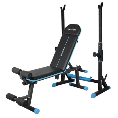 Zdjęcie produktu dla THUNDER® | Zestaw kulturystyczny | Ławka WOXIC | Stojak na hantle CARMI | Maksymalne obciążenie ławki: 150 kg | Maksymalne obciążenie stojaka: 200 kg