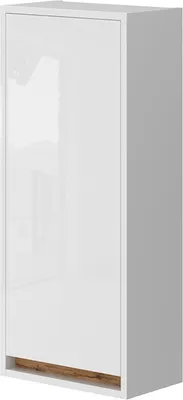 Zdjęcie produktu dla Szafka łazienkowa Vicco Detmold Biały wysoki połysk/złoty dąb power 81.6 x 35 cm z drzwiami, Model 49528