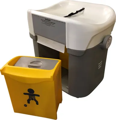 All-in-One Wickeltisch mit Windeleimer 30L und integriertem Liner Spender