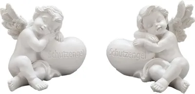 Produktbild von 2er Set kleine am Herz schlafende Schutzengel mit Schrift