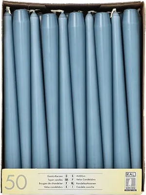 Produktbild von STARPAK Leuchterkerzen 22 mm arktikblau 50er Pack