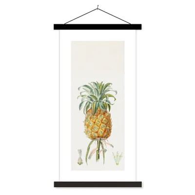 Produktbild von MuchoWow® Textilposter Lebensmittel - Ananas - Obst 90x180 cm mit schwarzem Rahmen - Dekoration Wohnzimmer