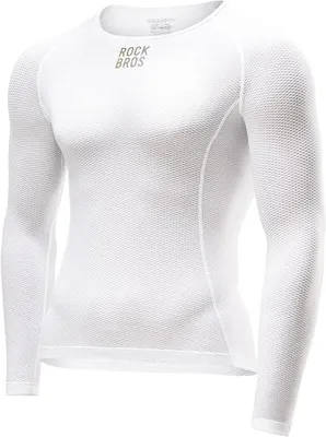 Produktbild von ROCKBROS Langarm Funktionsshirt Herren Schnelltrocknend Für Radsport Laufen Tennis Wandern Weiß Größe XS/S