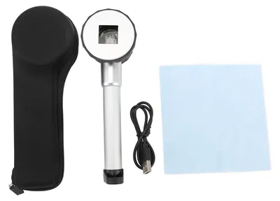 Image de Loupe à main avec un grossissement de 45x, verre optique, éclairage LED et échelle de mesure pour l'observation des stigmates des plantes