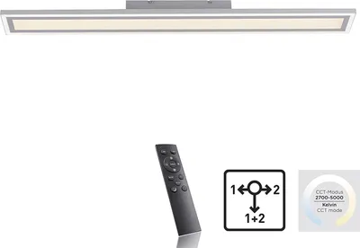 Image de Plafonnier LED, panneau, intensité lumineuse variable, télécommande, L 100 cm