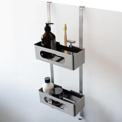 Produktbild von Dolvhin Duschablage zum Hängen | Duschregal ohne Bohren | Edelstahl Badregal Shampoohalter Dusche | Organizer Duschkorb hängen | Silber Grau