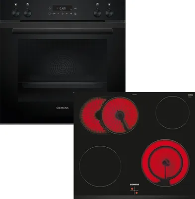 Produktbild von Siemens iQ300 EA631GNA1E + HE271ABB0, Keramik, 4 Zone(n), Glas, Schwarz, Berührung, 58,3 cm