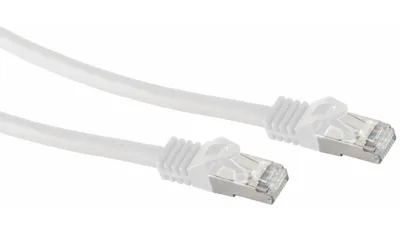 Produktbild von 50m RJ45 Patchkabel mit CAT7 Rohkabel - S/FTP Netzwerkkabel LAN DSL Kabel Weiß