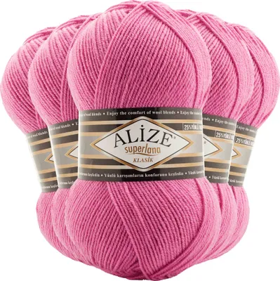 Produktbild von 5 x 100g Strickgarn Alize Superlana Klasik 25% Wolle, Farbwahl