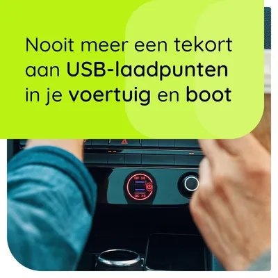 Produktbild von ProRide 12V USB-Einbauladegerät 2x QC3.0, Schalter, 12/24V, Rot