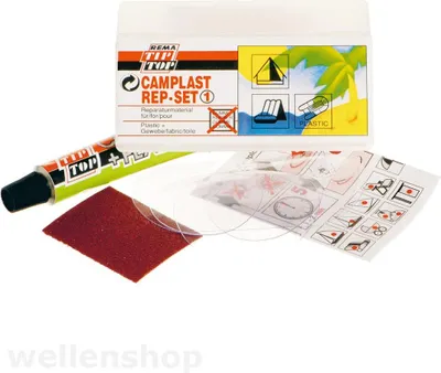 Produktbild von Schlauchboot Reparaturset Rema von TipTop, durchsichtige Flicken, für Weich-PVC-, Polyurethan oder Gewebeoberflächen