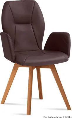 Produktbild von Armlehnstuhl (8er-Set) Donka 58x92x60 Eiche geölt/Braun
