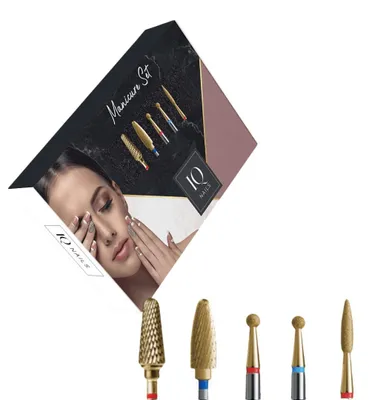 Obrázok produktu pre Sada 6 fréz na gélové nechty, akrylové nechty a odstraňovanie kožičky – Gold Set Maxi
