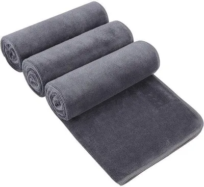 Produktbild von Unyqoos® 3er-Set schnelltrocknende Mikrofaser-Handtücher für Sport & Outdoor – ultraleicht, saugfähig, platzsparend, antibakteriell, maschinenwaschbar