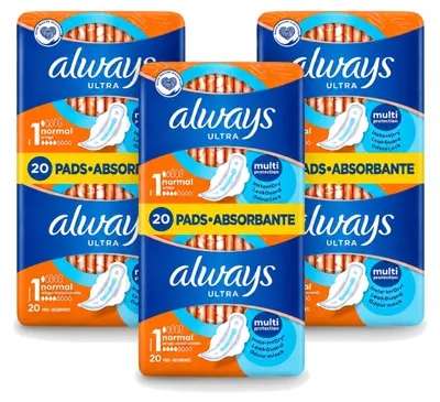 Produktbild von 3 x Always Ultra Damenbinden mit Flügeln - Vorteilspackung - 3 Stücke
