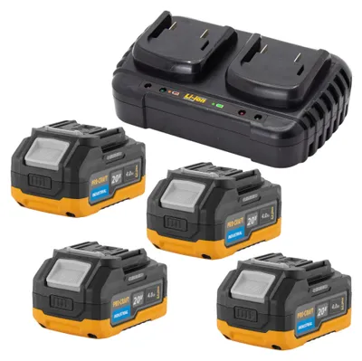 Immagine prodotto di Caricabatterie doppio Procraft 20/2 20 V per batterie agli ioni di litio 2 A