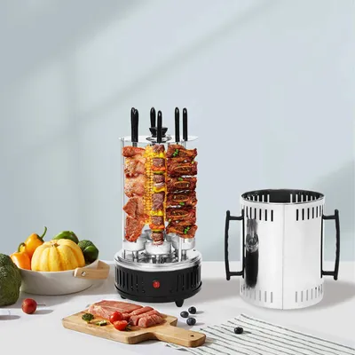 Obrázek produktu pro Gril na kebab a shawarma – stojanový gril – kompaktní – snadná montáž a čištění – ventilační otvory proti přehřátí