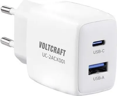 Immagine prodotto di VOLTCRAFT VC-13082880 Caricatore USB per interni Corrente di uscita (max.) 2,08 A 2 x USB, presa USB-C® (Power Delivery) (VC-13082880)