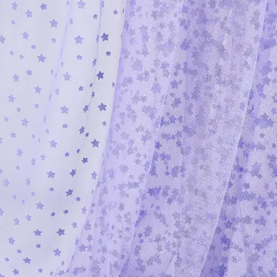 Tüllstoff mit Sternpailletten, 3 Yards x 150 cm, lila