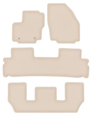 Produktbild von DURBAN Beige Velours-Fußmatten-Set für Ford Galaxy MK2 7-Sitzer (2006-2011)
