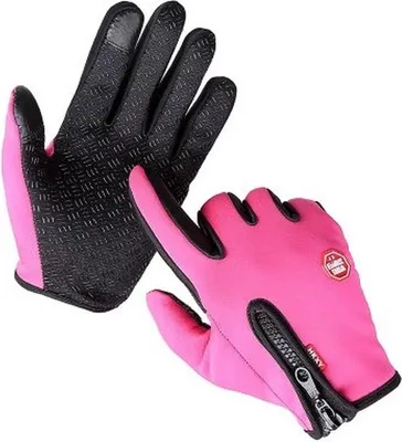 Produktbild von Thermo-Touchscreen-Handschuhe – Sporthandschuhe – winddicht – wasserdicht – Fleece – Pink – Größe M