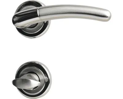Produktbild von Rosettengarnitur für Bad-WC-Türen, inkl. WC-Riegel, Cliprosette Ø50mm