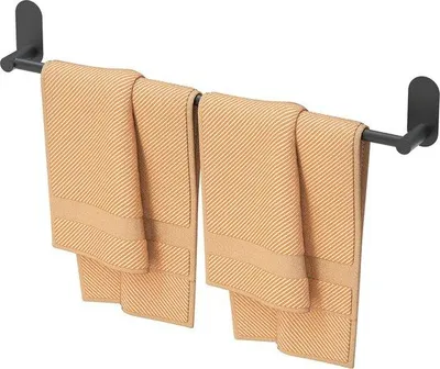 Immagine prodotto di Portasciugamani Famanu, senza foratura, nero opaco, 60 cm