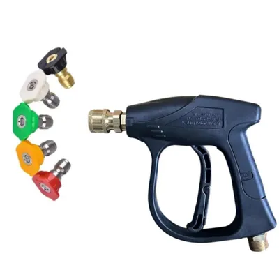 Produktbild von AIORBER Hochdruck Waschpistole mit 5 Düsen, PA Schaumkanone, Kupferkern Ventil, Edelstahl Multifunktions Spritzdüse für Auto & Garten