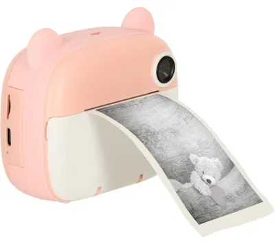 Image de Appareil photo instantané pour enfants ours en peluche rose
