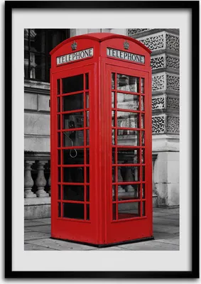 Produktbild von Bild - Bilderrahmen - Foto - 70 cm x 100 cm - MDF - Rahmen - Wandkunst - Telefonzelle