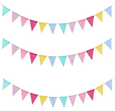 Wimpelkette 12 m, 36 Wimpel, Stoff, wetterfest, bunt