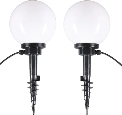 Produktbild von Kugelleuchten Kugellampen 2er Set Ø 20cm mit Erdspieß Außenleuchte Garten Lampe