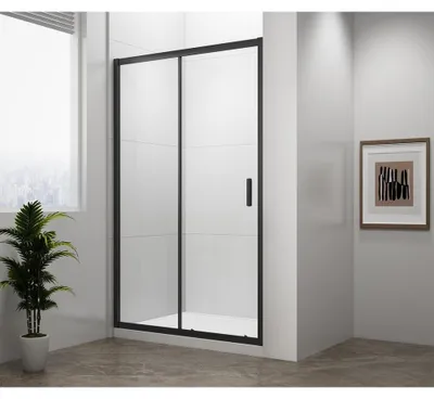 Zdjęcie produktu dla Drzwi wnękowe EASY BLACK 1500 mm, szkło przezroczyste