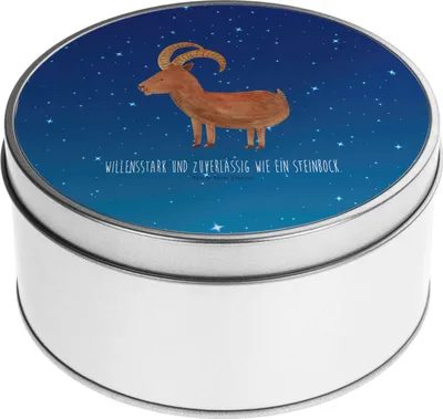 Produktbild von Mr. & Mrs. Panda Kaffeedose Sternzeichen Steinbock - Sternenhimmel Blau - Geschenk, Steinböcke, keksdosen, zuckerdose, Geburtstag Dezember, Tierkreiszeichen, Januar, Dose