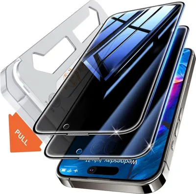 Obrázok produktu pre iPhone 15/14 Pro/16 sklo na ochranu súkromia 6,1 palca 9H+ [ultra-priehľadné] 2 kusy