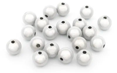 Produktbild von Vintageparts Miracle Perlen Acryl Grau 8mm Holoeffekt 20 Stück