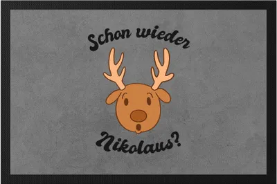 Produktbild von Schon Wieder Nikolaus Fußmatte Tolle Geschenkidee  Weihnachtszeit Weihnachten Elch Lustiges Motiv