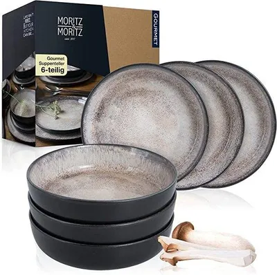 Produktbild von Famanu Servierschalen Set mit Suppentellern - Beige