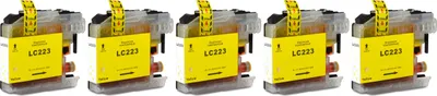 Produktbild von 5 x kompatible Druckerpatrone LC-223 Yellow für Brother DCP-J4120 DW, DCP-J562 DW, MFC-J1140 W, MFC-J1150 DW, MFC-J1170 DW, MFC-J1180 DWT, MFC-J4420 DW, MFC-J4425 DW, MFC-J4620 DW, MFC-J4625 DW, MFC-J480 DW, MFC-J5320 DW, MFC-J5620 DW, MFC-J5625 DW, MFC-J5720 DW, MFC-J680 DW, MFC-J880 DW