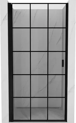 Image de Mexen Mist-B Porte de douche sur charnières à gauche 100 cm, grille noire, noir - 8A2-100-000-70-77-L