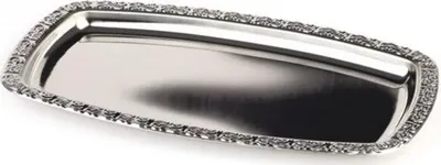 Produktbild von APS Tablett "SCHÖNER ESSEN", (B)380 x (T)230 mm, silber