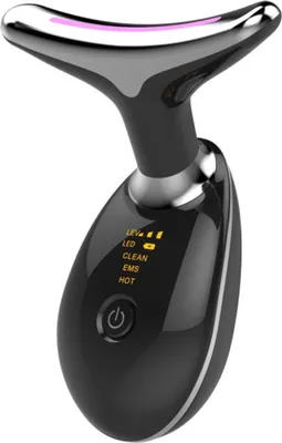 Obrázok produktu pre INF 3-farebný LED svetelný terapiový masážny prístroj na krk s EMS vibráciami čierna