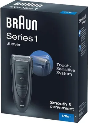 Zdjęcie produktu dla Braun Series 1 -170, Golarka foliowa, Czarny, Prąd przemienny, 100-240 V, 293 g, 45,5 mm